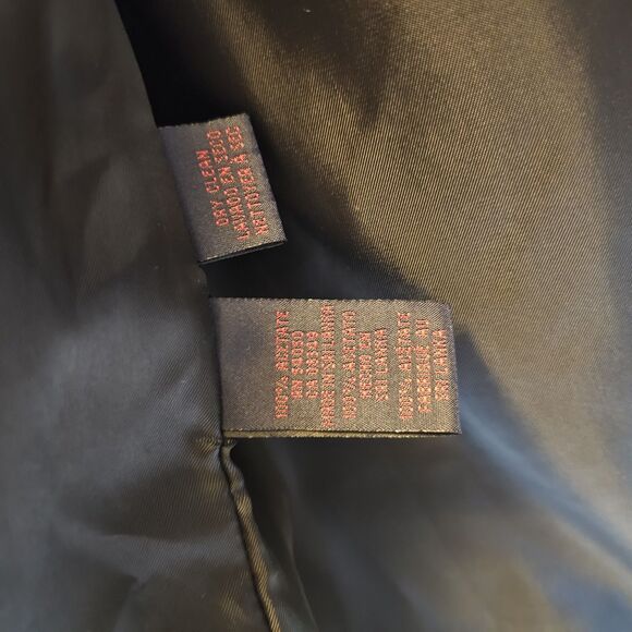 Ralph Lauren Vintage Black Shiny Satin Coat Jacket Puffer Womens M 90s Y2K Polo - Picture 5 of 8